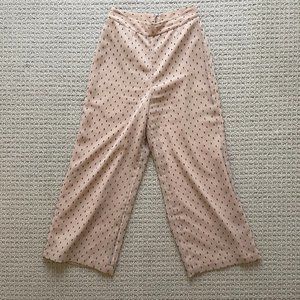 L'Academie Pink High Waist Cropped Wide Leg Pant, XS